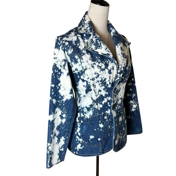 Vintage Wrangler Bleached Denim Blazer Jacket S | Western Grunge Streetwear - Picture 2 of 8